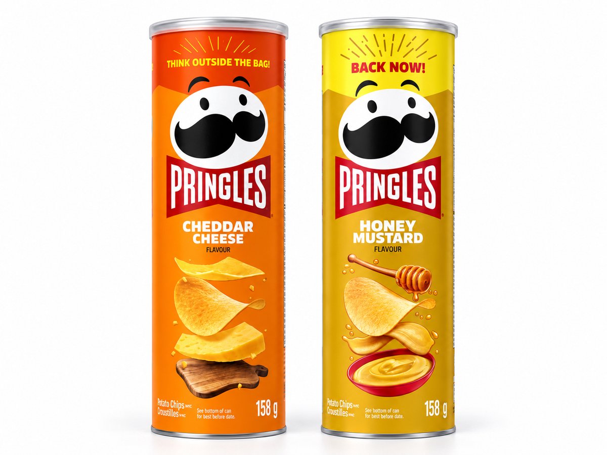 Pringles Mixpack – Cheddar Cheese & Honey Mustard – Chips – 2 x 158Gr