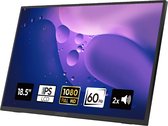 Logicom Nomad XL - Portable Monitor - Full hd - 18.5" - ips scherm - usb-C & Mini Hdmi - Kickstand - zwart