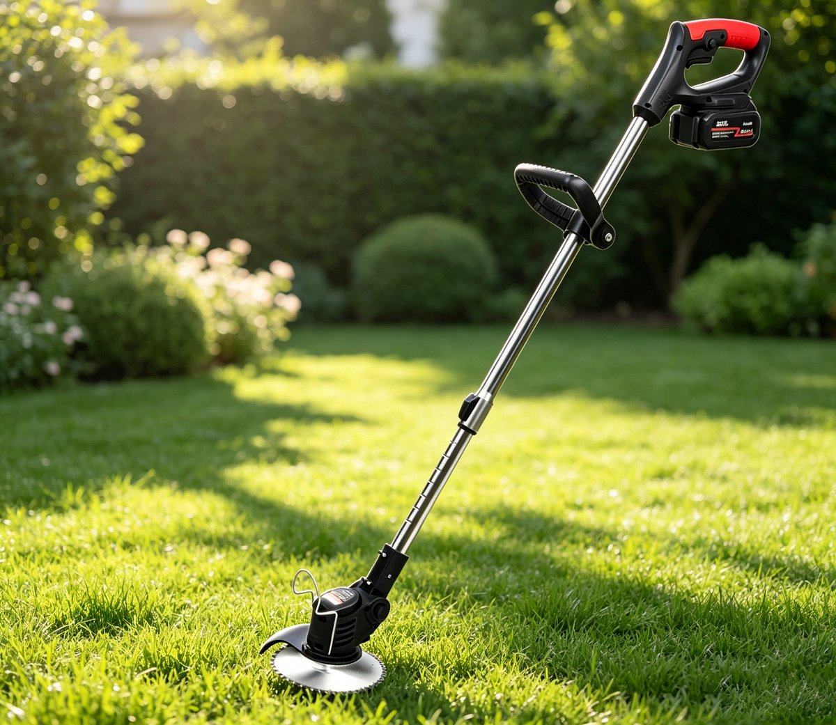 21V Accu Grastrimmer Draadloze Elektrische Grasmaaier Lichtgewicht inclusief accu geschikt voor gazon tuin en terras (Zwart) 85*16*8cm