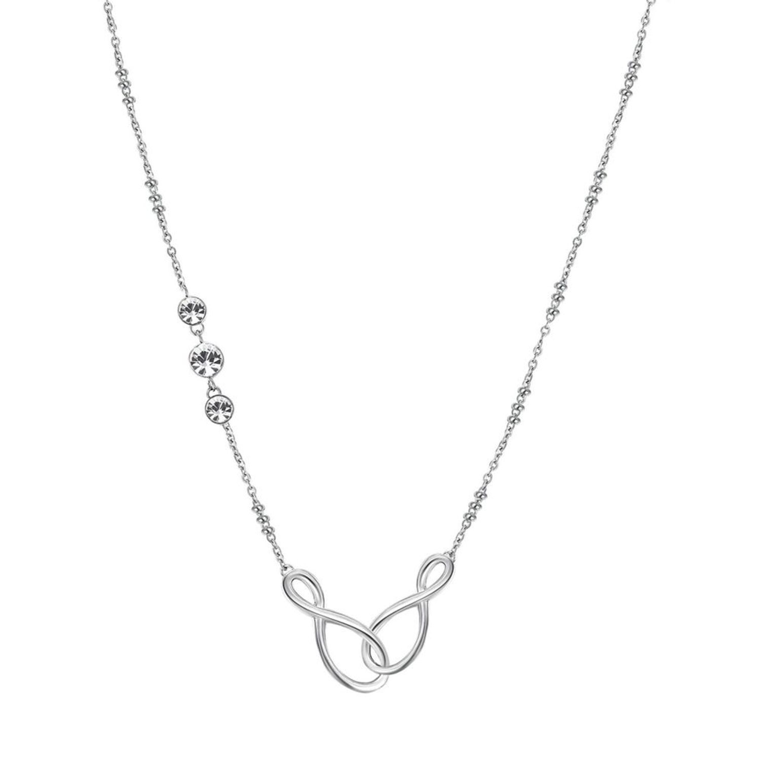 BROSWAY BBN09 STAINLESS STEEL INFINITY KETTING MET KRISTALLEN 1 STUK