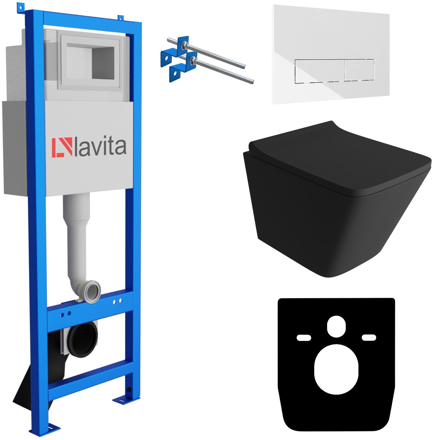 LAVITA complete toiletset LAGO LAV 101 LAV 200.3.1 randloos wit