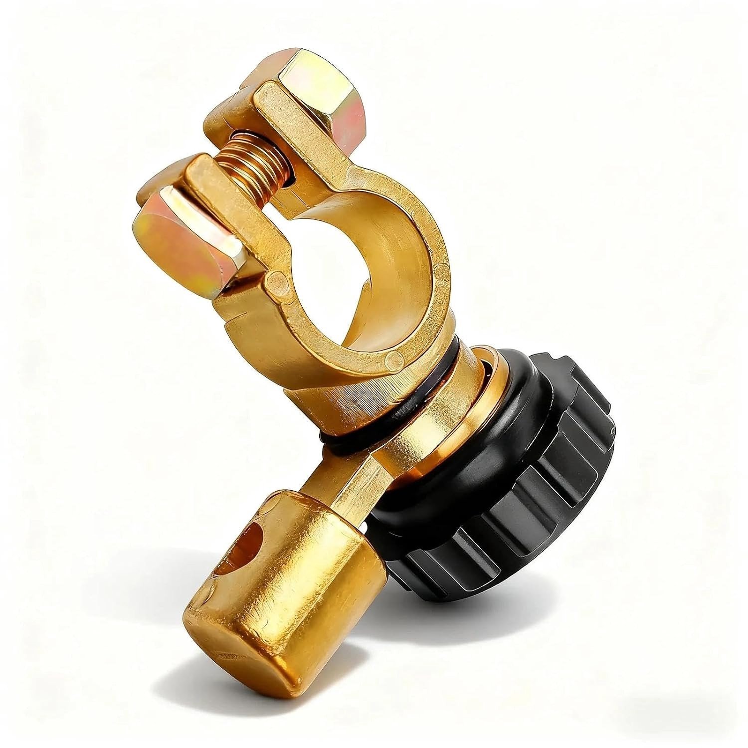 Battery Disconnect Switch 12 V / 24 V met Poolklemmen, Zinklegering, Hoofdschakelaar voor Auto, Boot en Camper, Inclusief Beveiligingssleutel en Montageaccessoires voor 15-17 mm Accupolen.