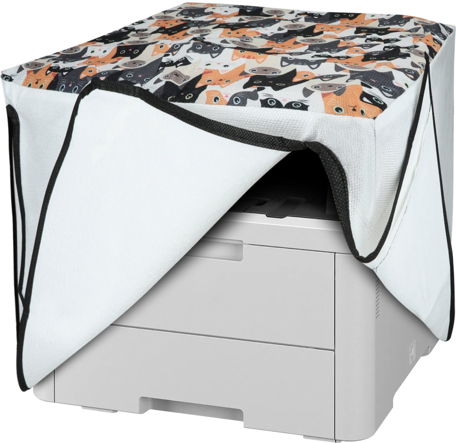 kwmobile linnen hoes geschikt voor Brother DCP-L3560CDW / MFC-L3740CDWE cover - Printer beschermhoes - Katten design