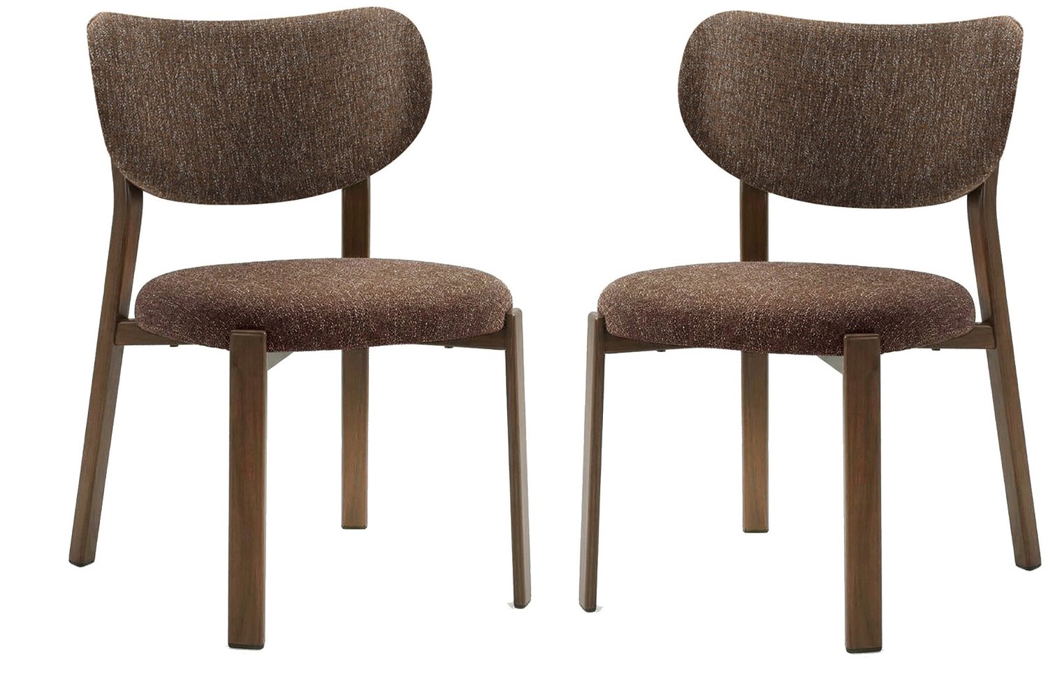 CALICOSY - Set van 2 stoffen stoelen met poten in houtlook H77 cm - OSLO