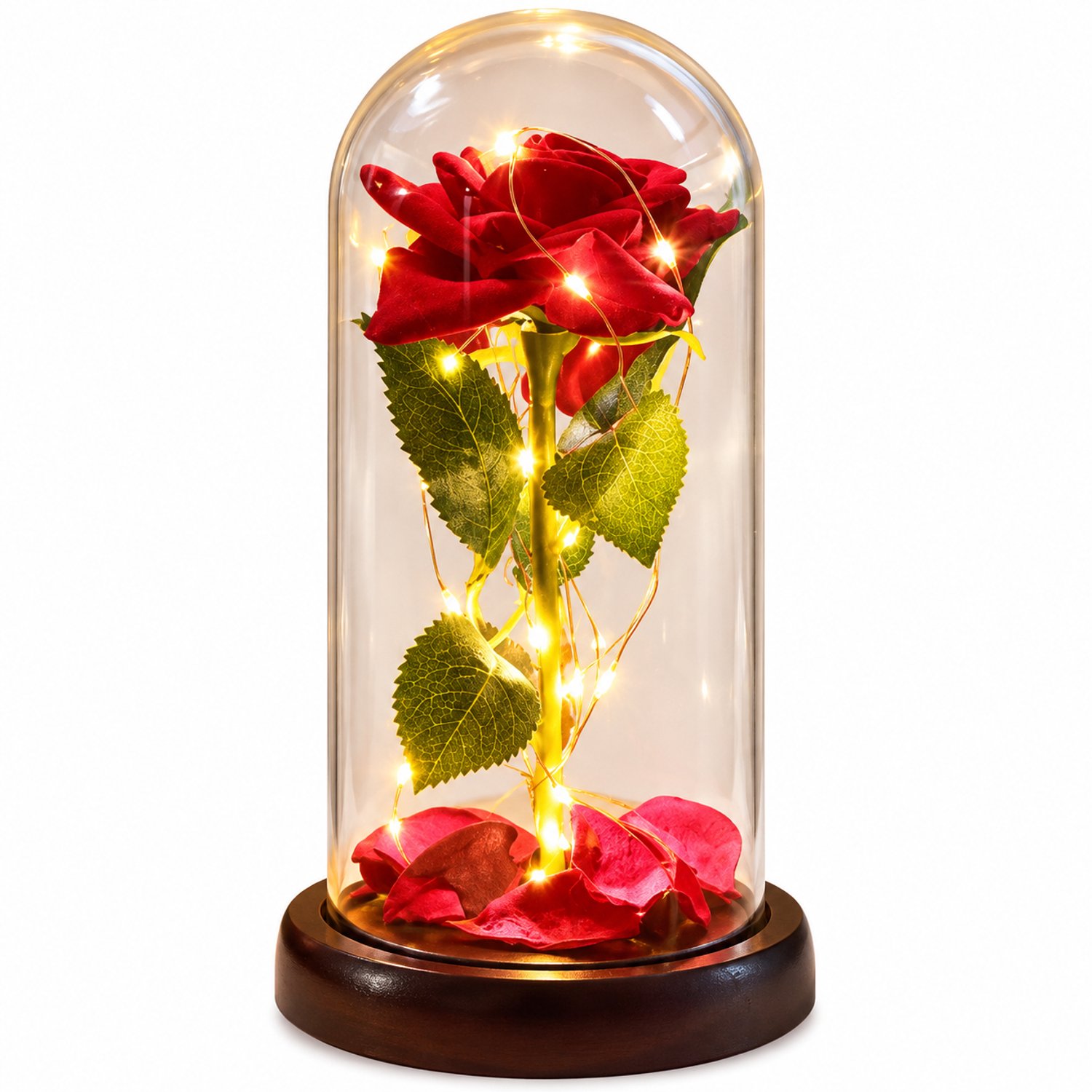 Nina's Giftshop® Eeuwige Rode Roos in Glazen Stolp met LED – Rose of Love Geschenkverpakking – Valentijn Cadeau – Liefdescadeau – Cadeau voor Haar & Hem – Romantische Sfeerlamp