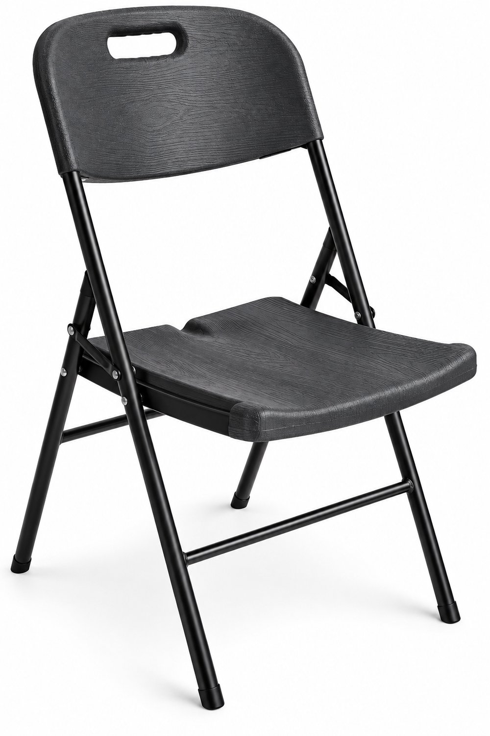 Rijoka Inklapbare Stoelen Met Unieke Houtlook Design - 4 stuks | Antraciet