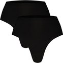 Twee zwarte Ten Cate Secrets high-waist strings met een gladde, naadloze afwerking.