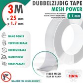 Dubbelzijdig Tape Extra Sterk 3m x 25mm x 1.5mm - TENTA Mesh Power