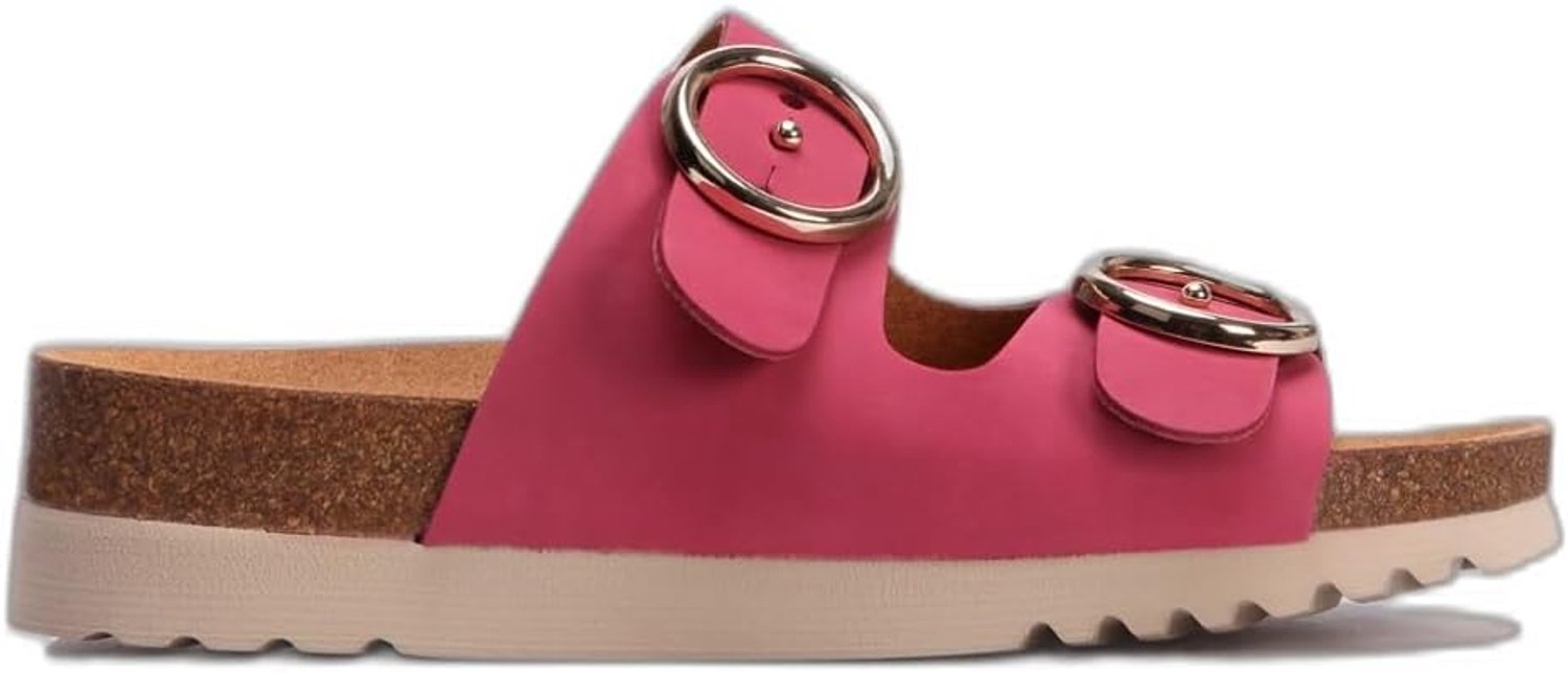 Scholl Malibu 2-Bands Sandalen Dames Leer Zwart
