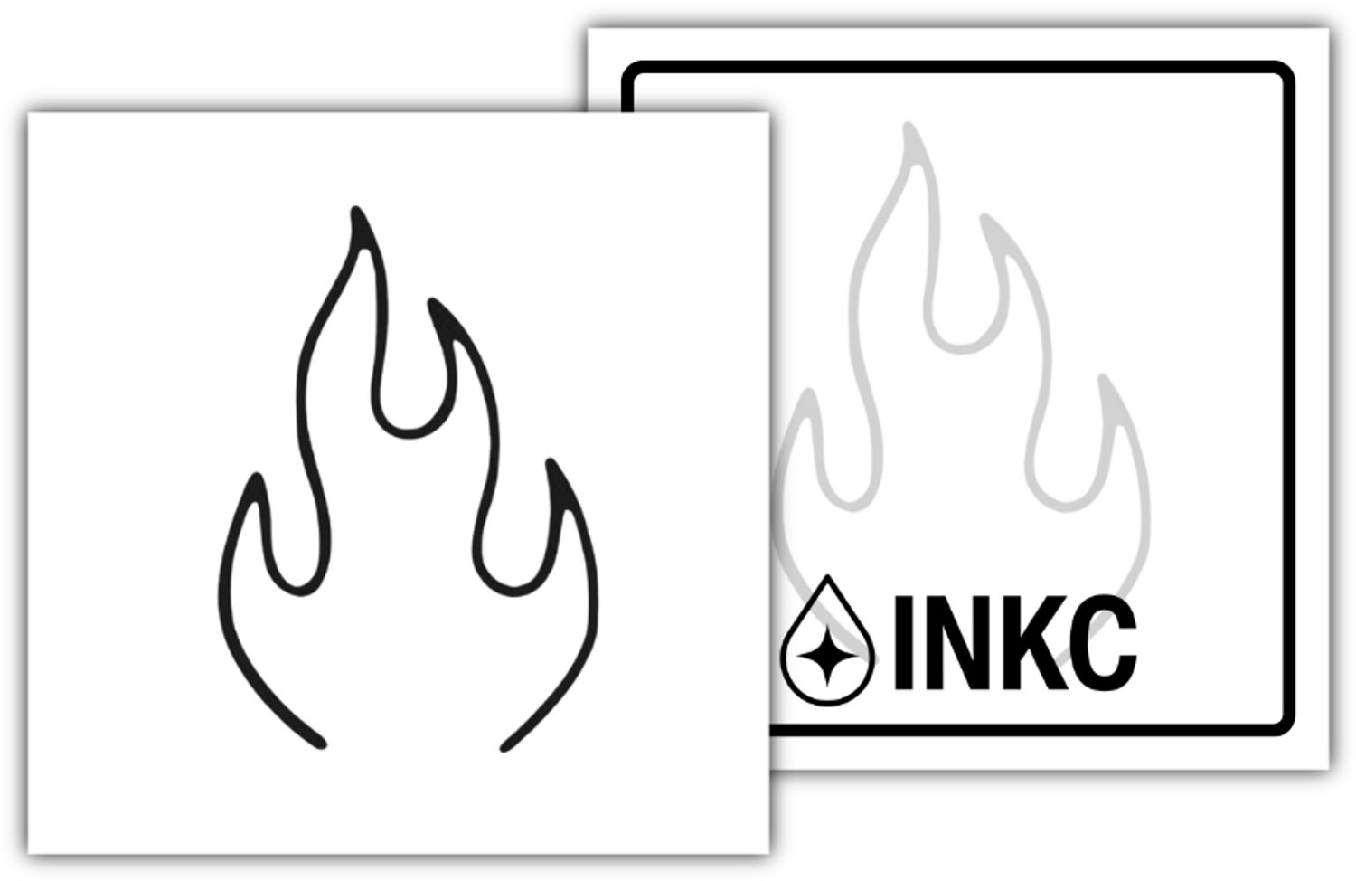 INKC - Tijdelijke Tattoo - Kleine vlam - Nep Tattoo - Plak Tattoos - Blijft tot 2 weken - 5 x 5cm