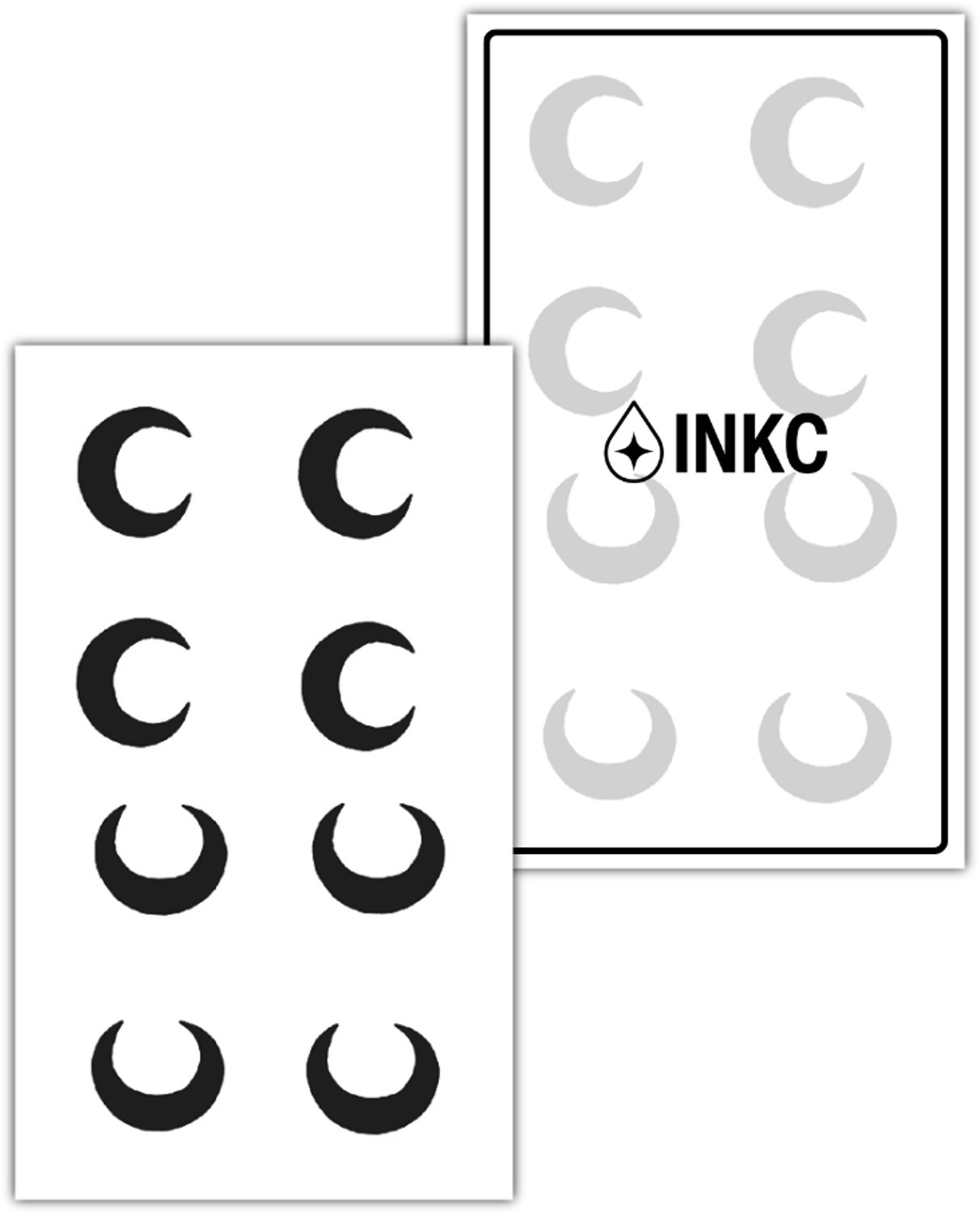 INKC - Tijdelijke Tattoo - Maan Set - Nep Tattoo - Plak Tattoos - Blijft tot 2 weken - 7 x 12cm