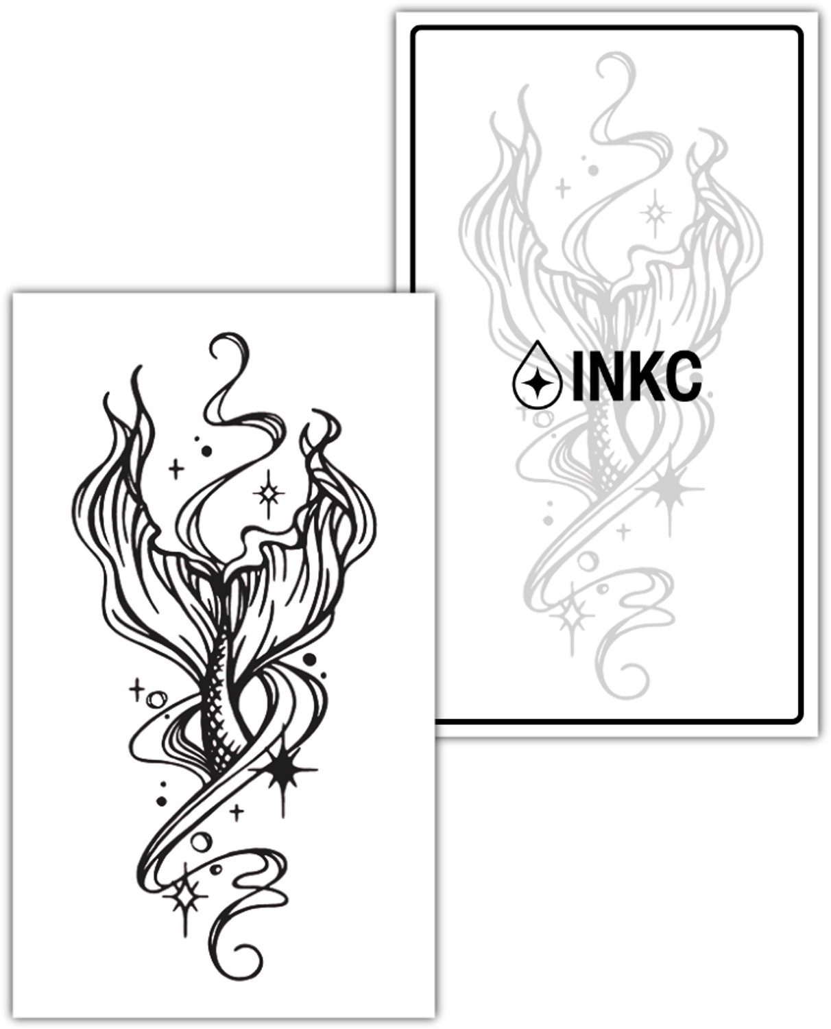 INKC - Tijdelijke Tattoo - Vin - Nep Tattoo - Plak Tattoos - Blijft tot 2 weken - 7 x 12cm