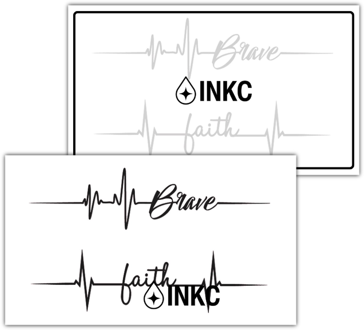 INKC - Tijdelijke Tattoo - Brave Faith - Nep Tattoo - Plak Tattoos - Blijft tot 2 weken - 7 x 12cm