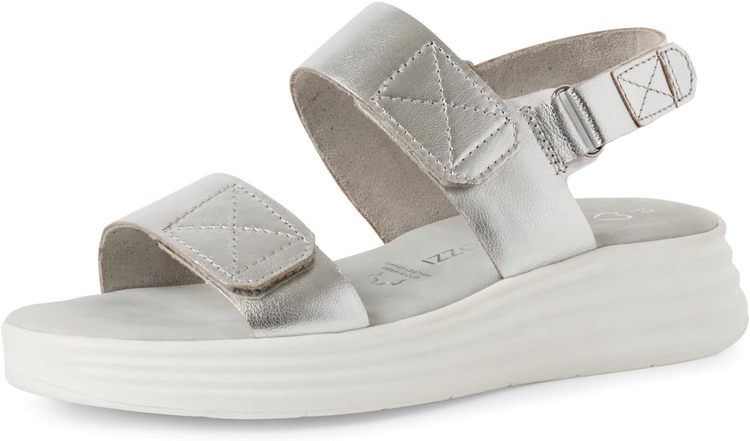 Marco Tozzi Dames Sandalen 2-28708-44 Leer Zilver