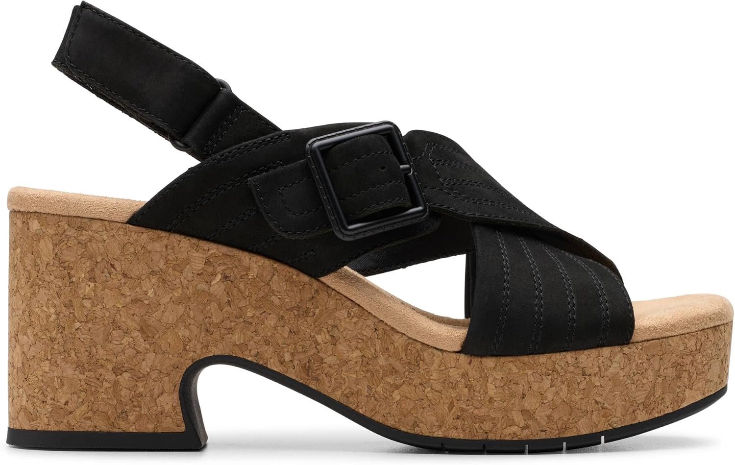 Clarks Nerisa West Dames Sandalen Nubuck Zwart