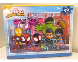 Marvel Spidey and His Amazing Friends Puzzel – Spider-Man, Hulk, Iron Man & Superhelden – 99 Stukjes – Vanaf 5 Jaar