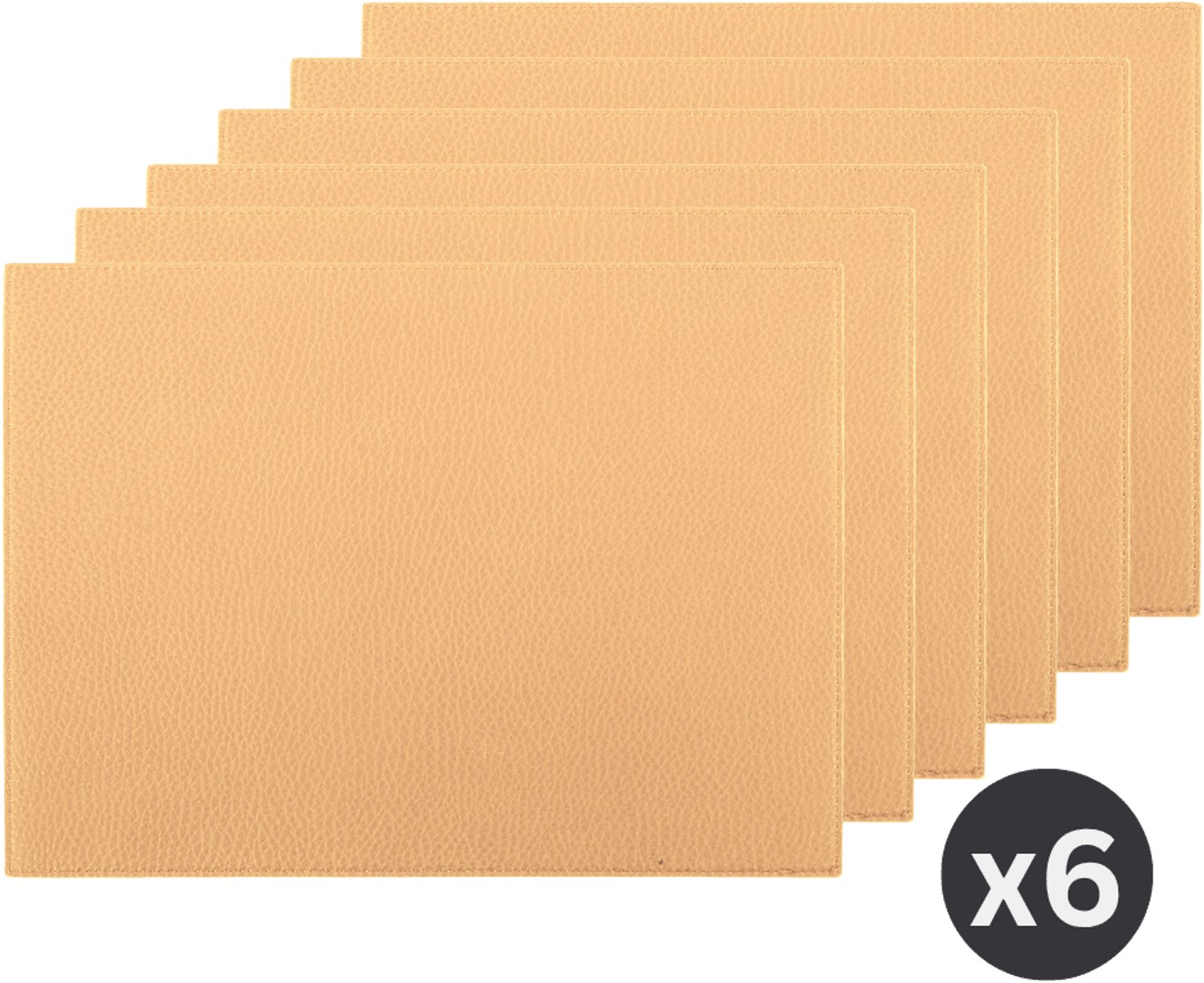 ZICZAC - Placemat GAVIN - SET/4 - Wasbaar - Lederlook- 33x45 cm, beige