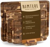 Namture Snijplankenset met Houder – Extra Dik 2,5 cm – Premium Olie – Antislip – Snijplank Hout