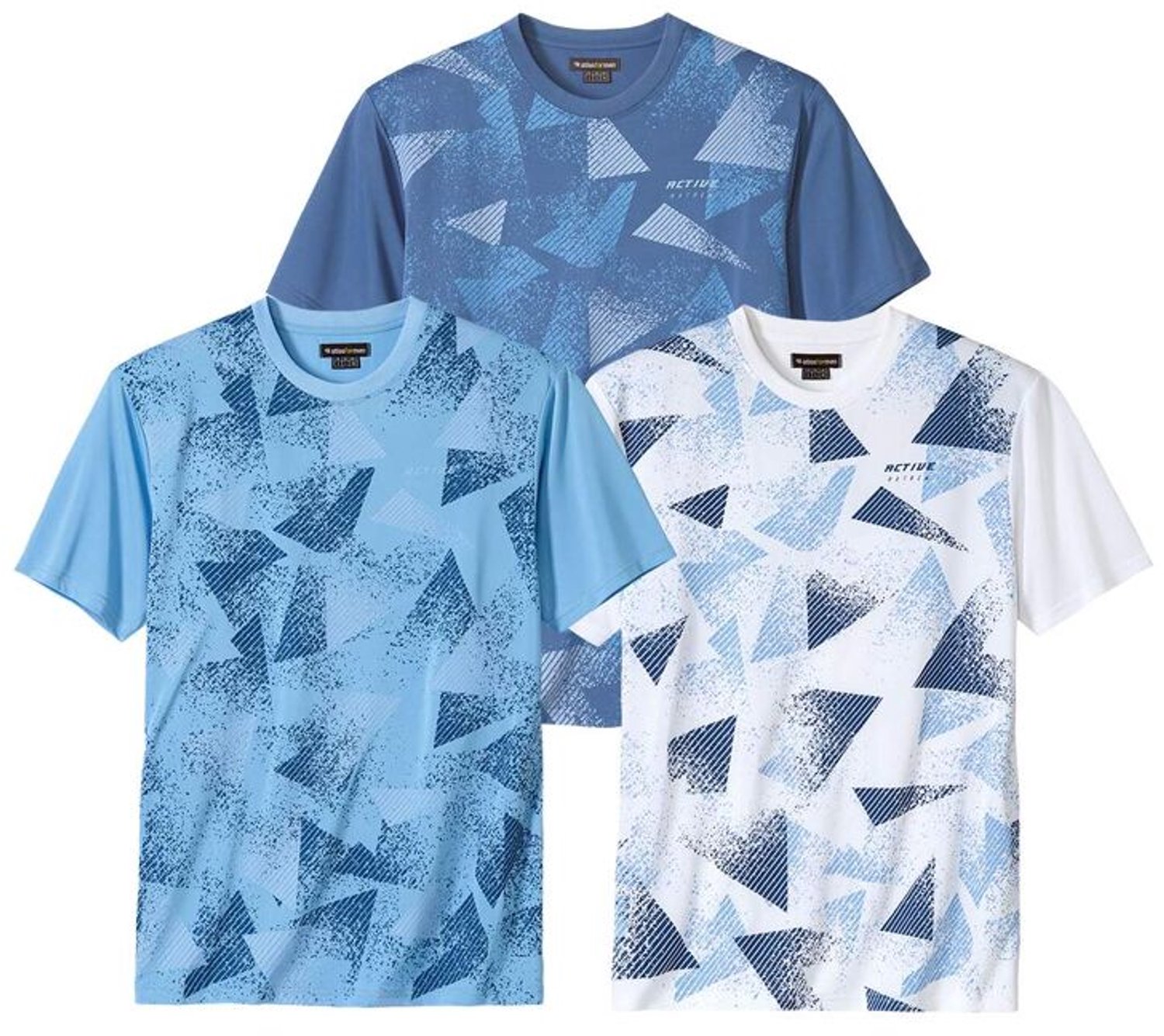 ATLAS FOR MEN - Set van 3 sport T-shirts Atlas - Heren - Verkrijgbaar in grote maten - L