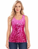 Roze Glitter Top - Dames - Shirt - Glinster - Feest