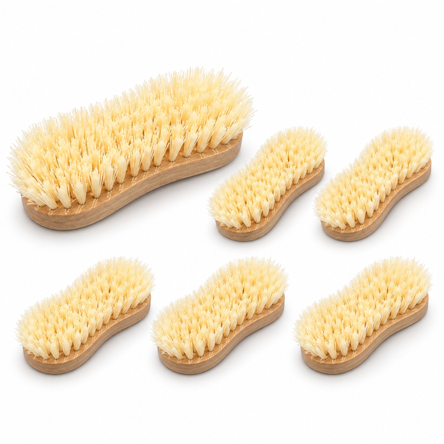 Schrobborstels - Doos van 6 - Schrobborstel 18 cm - Boender en Handborstel - Stevige Borstelharen - Voor Schoonmaak