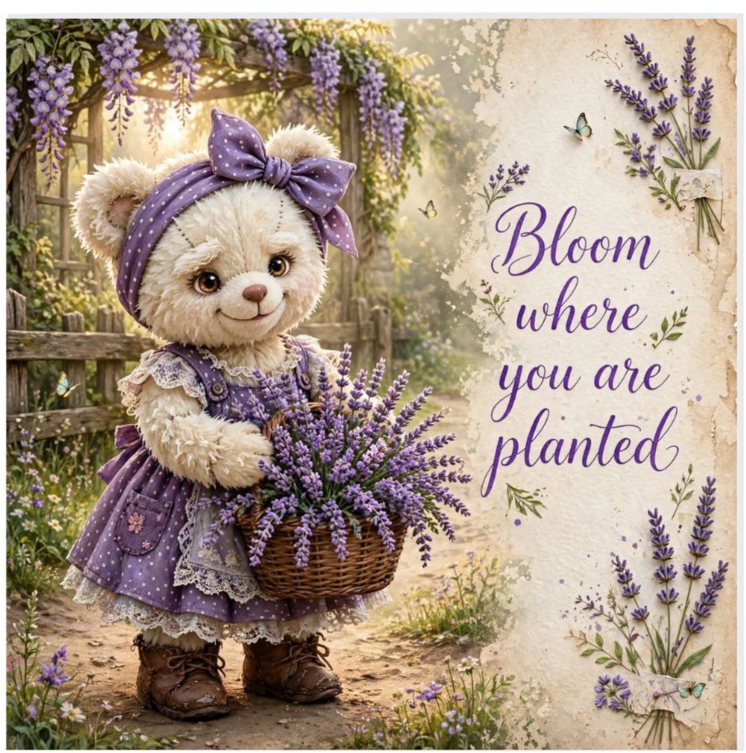 Radey's Keramische tegel - Inspirerende tekst "Bloom where you are planted" - 15 x 15 cm - spreuktegel - decoratie tegel - grappige tegel Divers