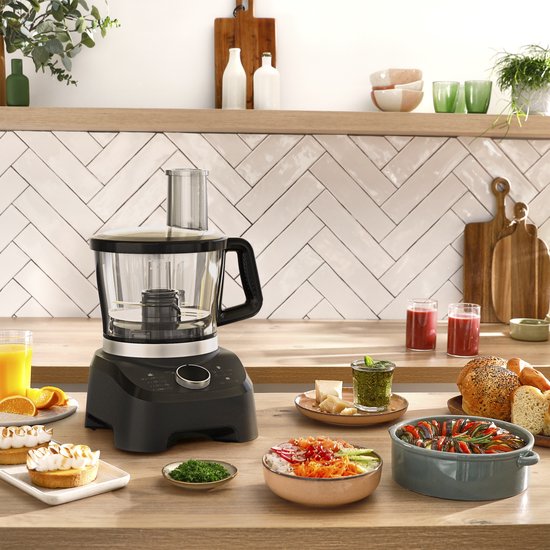 Moulinex DoubleForce Foodprocessor, 1000 W, 28 Functies, Kom 3 L, Blender, Zwart, FP8318F0 — afbeelding 3