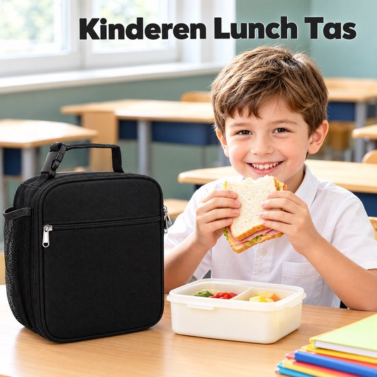 Kaiyaya - 1 stuk koeltas - houdt eten en drinken koel - geïsoleerde lunchtas - met handvat - voor werk, school en picknick - zwart, polyester van kaiyaya — afbeelding 3