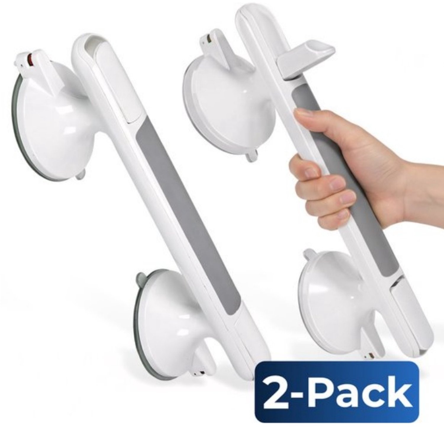 2 Stuks Douche Handgreep met Zuignap‑ Wandbeugel Badkamer‑ Toiletbeugel‑ Veiligheidsgreep‑ Douchegreep zonder boren voor ouderen en kinderen