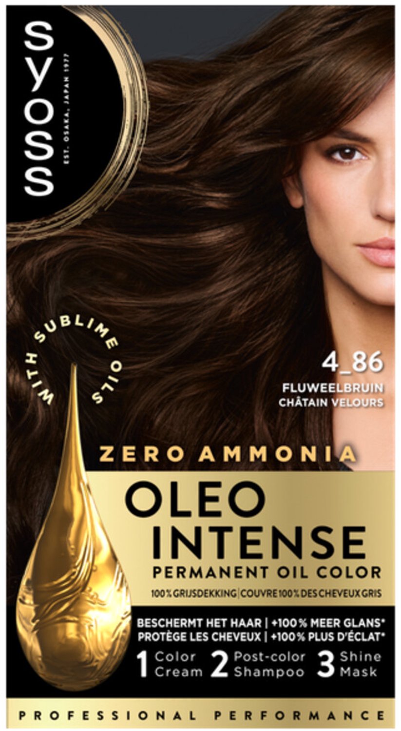 Syoss - Oleo Intense Haarverf 4-86 Fluweelbruin - 36 x 1 stuk - Voordeelverpakking
