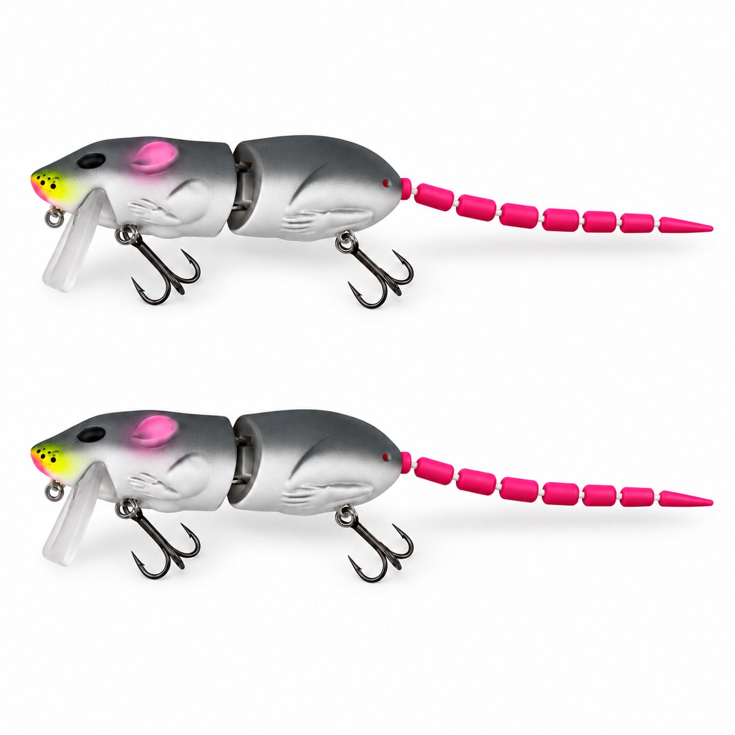 S&D | Kunstaas Rat - 2 stuks / Grijs - 15.5cm - Roofvissen - Topwater Floater
