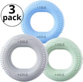MARUNS Handtrainer Stressbal Set - 3-Pack met 6 Weerstanden - Grip trainer Onderarm , Hand & Pols - Stressballen Set voor Volwassenen en Kinderen - Handknijper Fitness Gripper - Handtrainers Vingertrainer Gripster Forearm - Stresbal