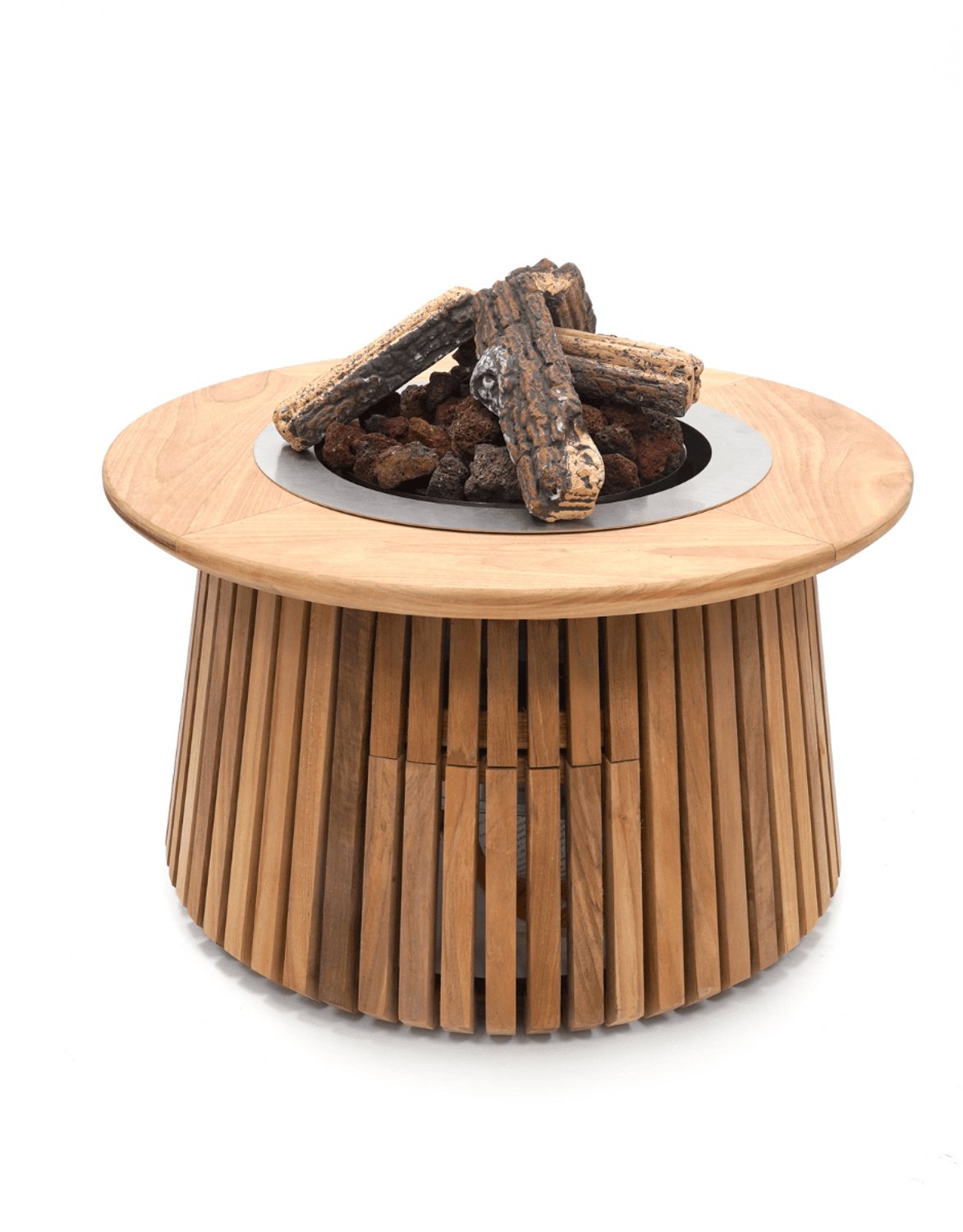 Happy Cocooning Lagune Round 60 - Gas Fire Table - Teak