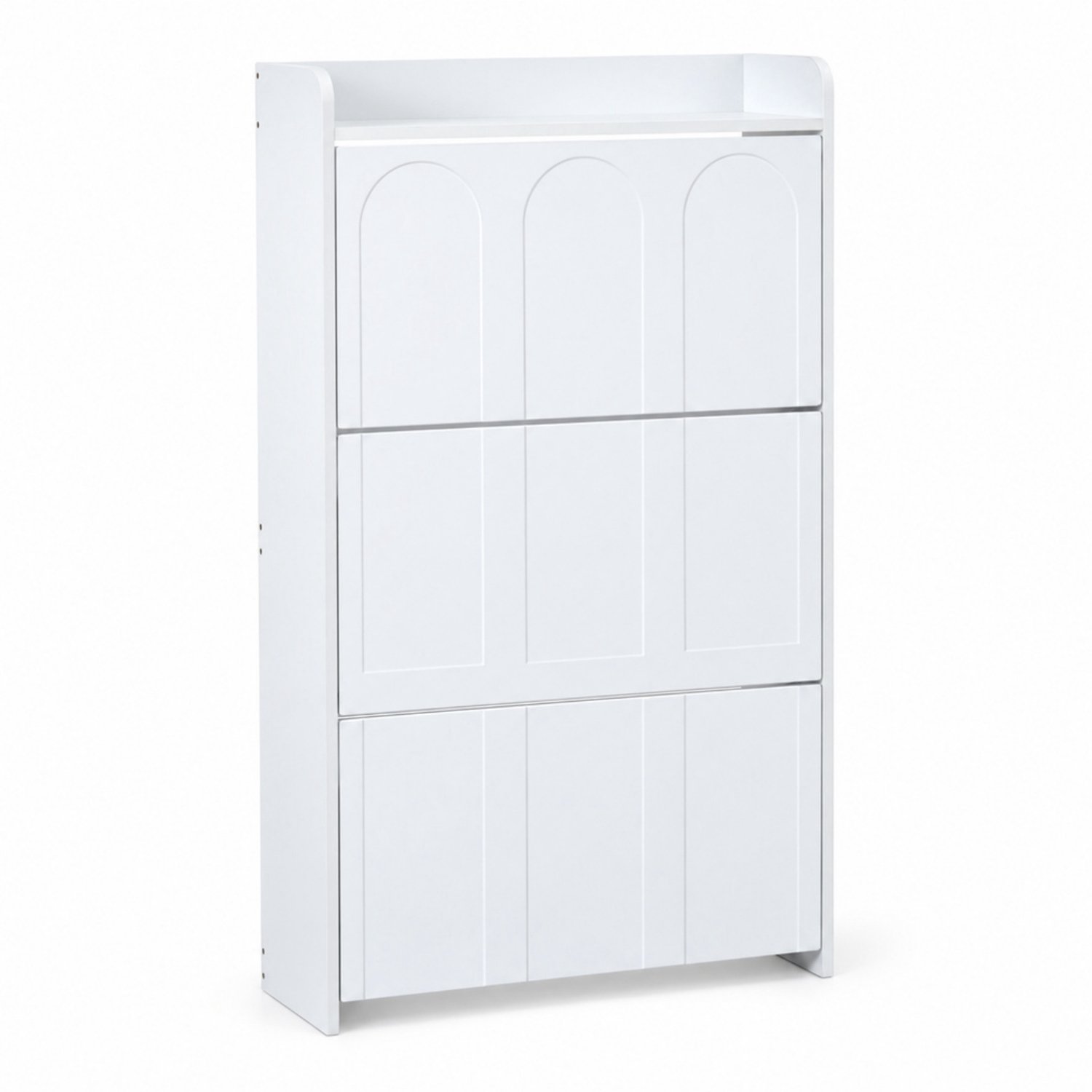 LONG DRAGON – Schoenenkast – Kleppen, ondiep ontwerp en 6 opbergniveaus – Wit – 70 × 25 × 120 cm