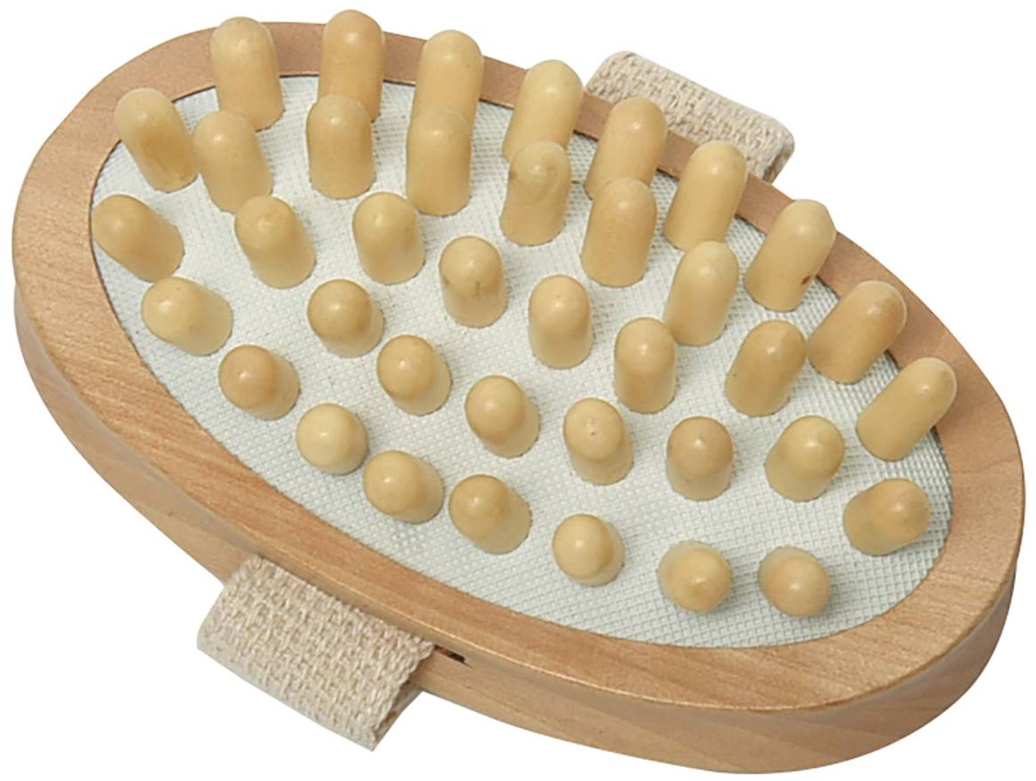 Brosse de massage corps ovale en bois naturel