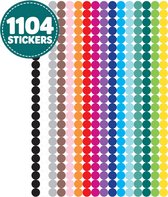 Stippen Stickers - 1104 Label Stickers 10 mm in 16 Kleuren - Markeringspunten