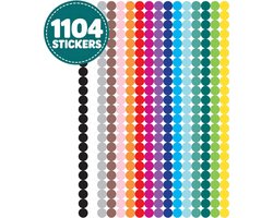 Stippen Stickers - 1104 Label Stickers 10 mm in 16 Kleuren - Markeringspunten