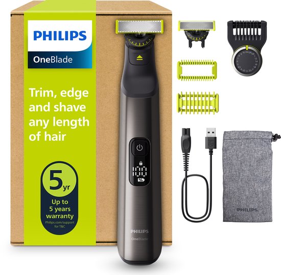 Philips OneBlade Pro 360 Face + Body – 20 lengtestanden - Trimmer, scheerapparaat en styler in 1 - Inclusief opbergzakje - QP6552/30