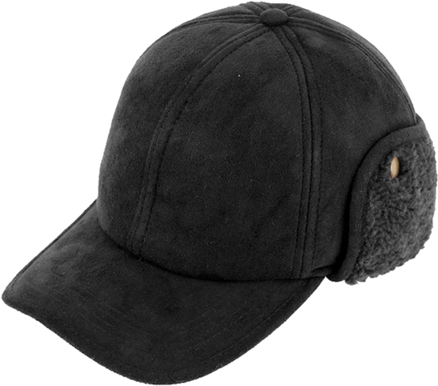 Baseball WinterCap met oorkleppen zwart maat 57