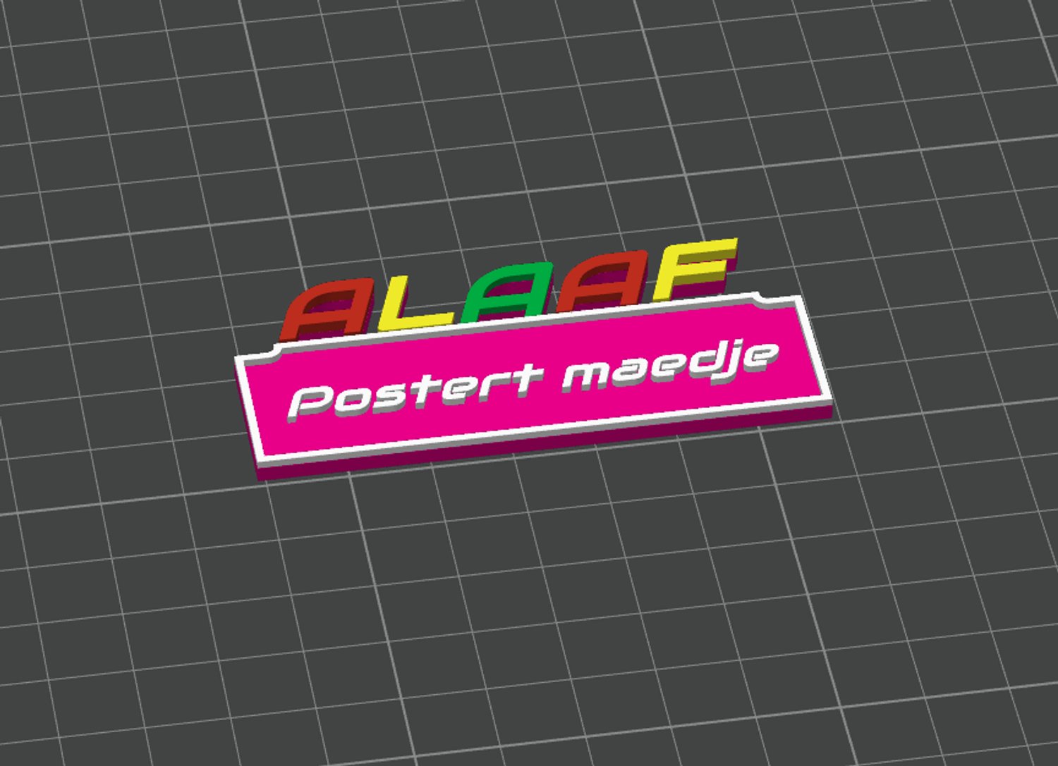 Naamspeldje ALAAF POSTER MAEDJE - 70X30X3MM
