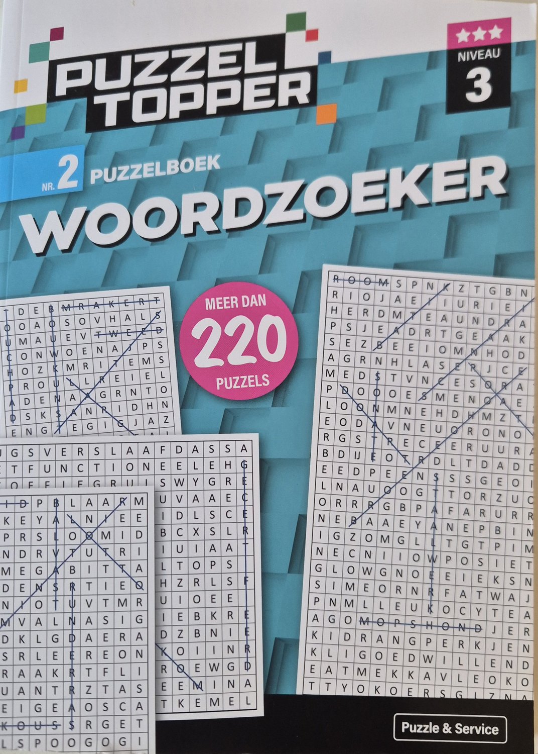 Puzzelboek WOORDZOEKER. Puzzel Topper. 220 puzzels.