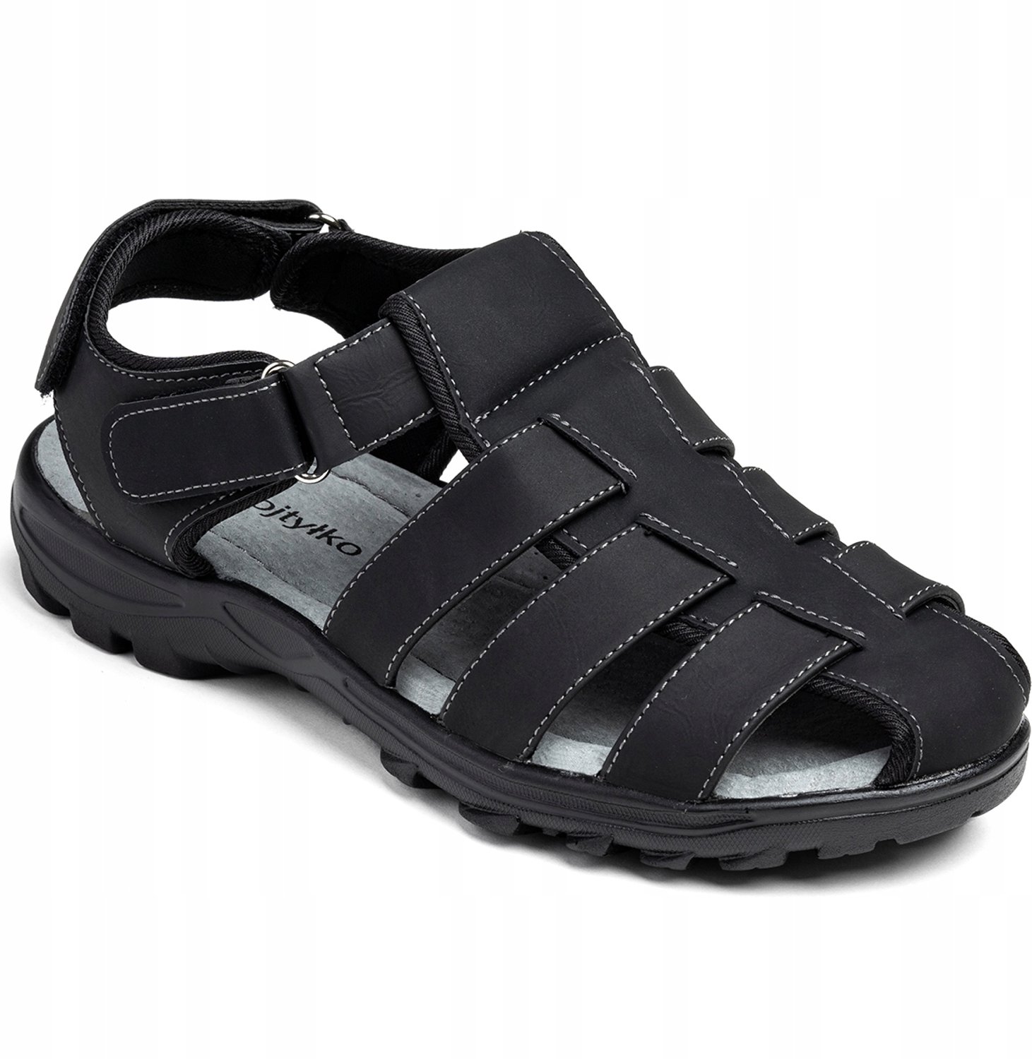 Wojtyłko Sport Sandalen Heren Leer Ademend Comfort Zwart