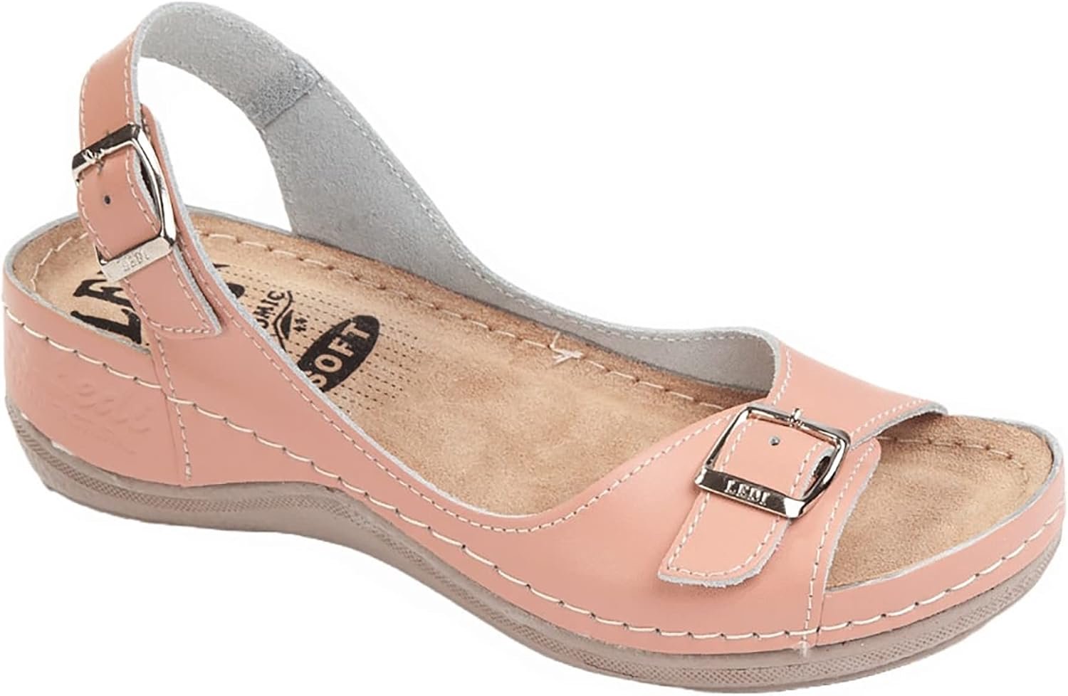 LEDI Anatomic 408 Leren Dames Sandalen Comfort Schoenen Nature