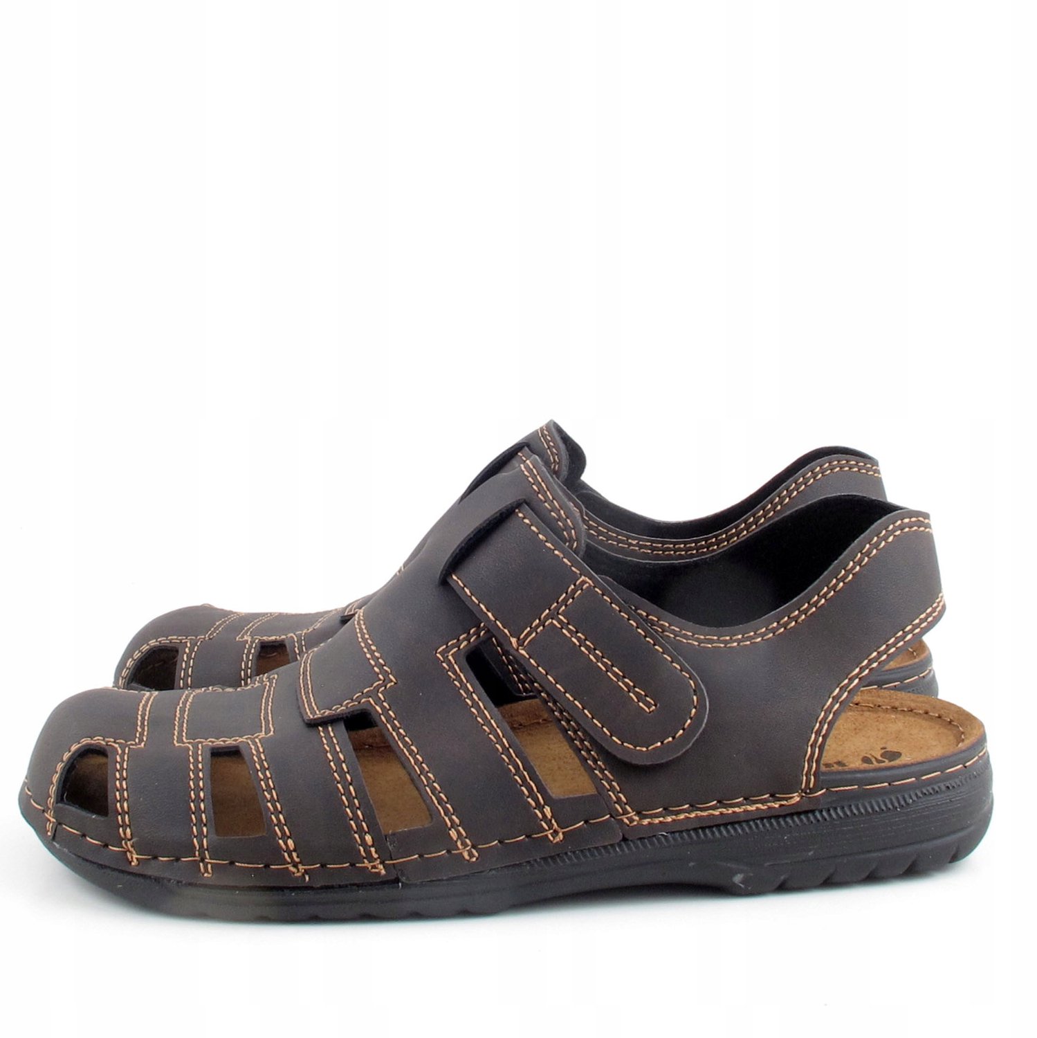 Inblu Heren Sandalen Donkerbruin Leer