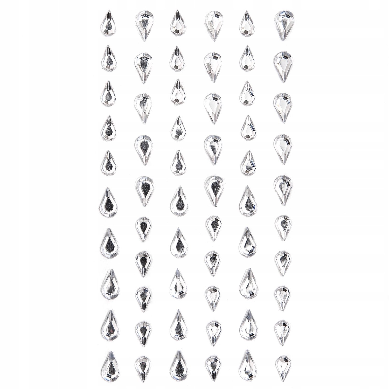 dpCraft Zelfklevende Kristalletjes Druppels 60 Stuks - Zilver