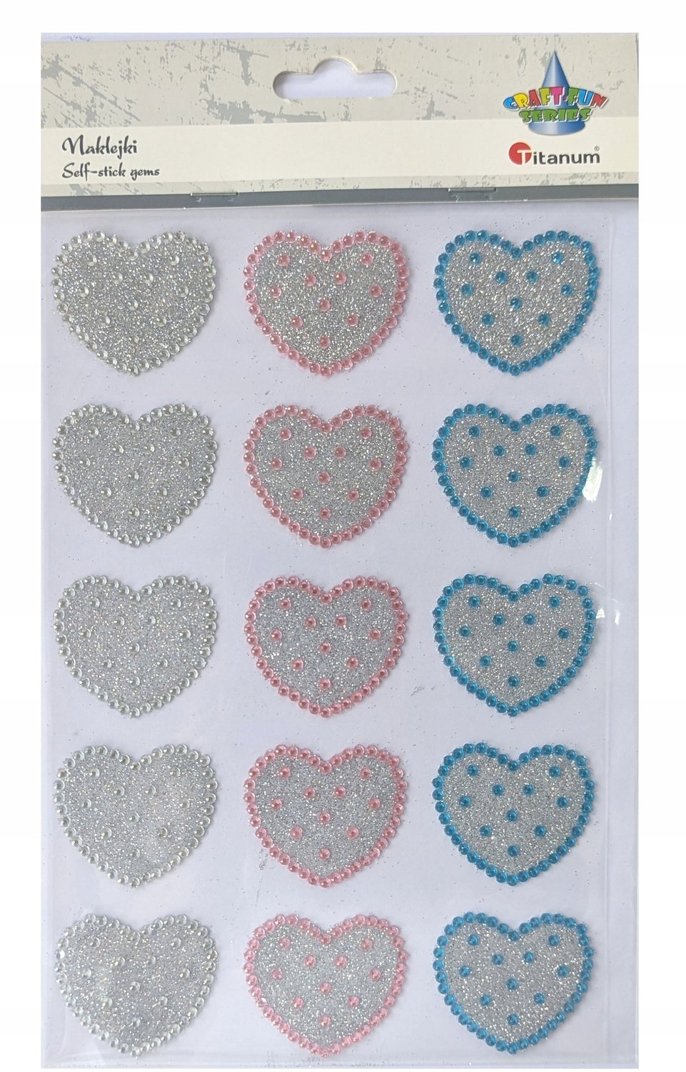 Zelfklevende Kristallen Hartjes 4cm 15 Stuks - Decoratie