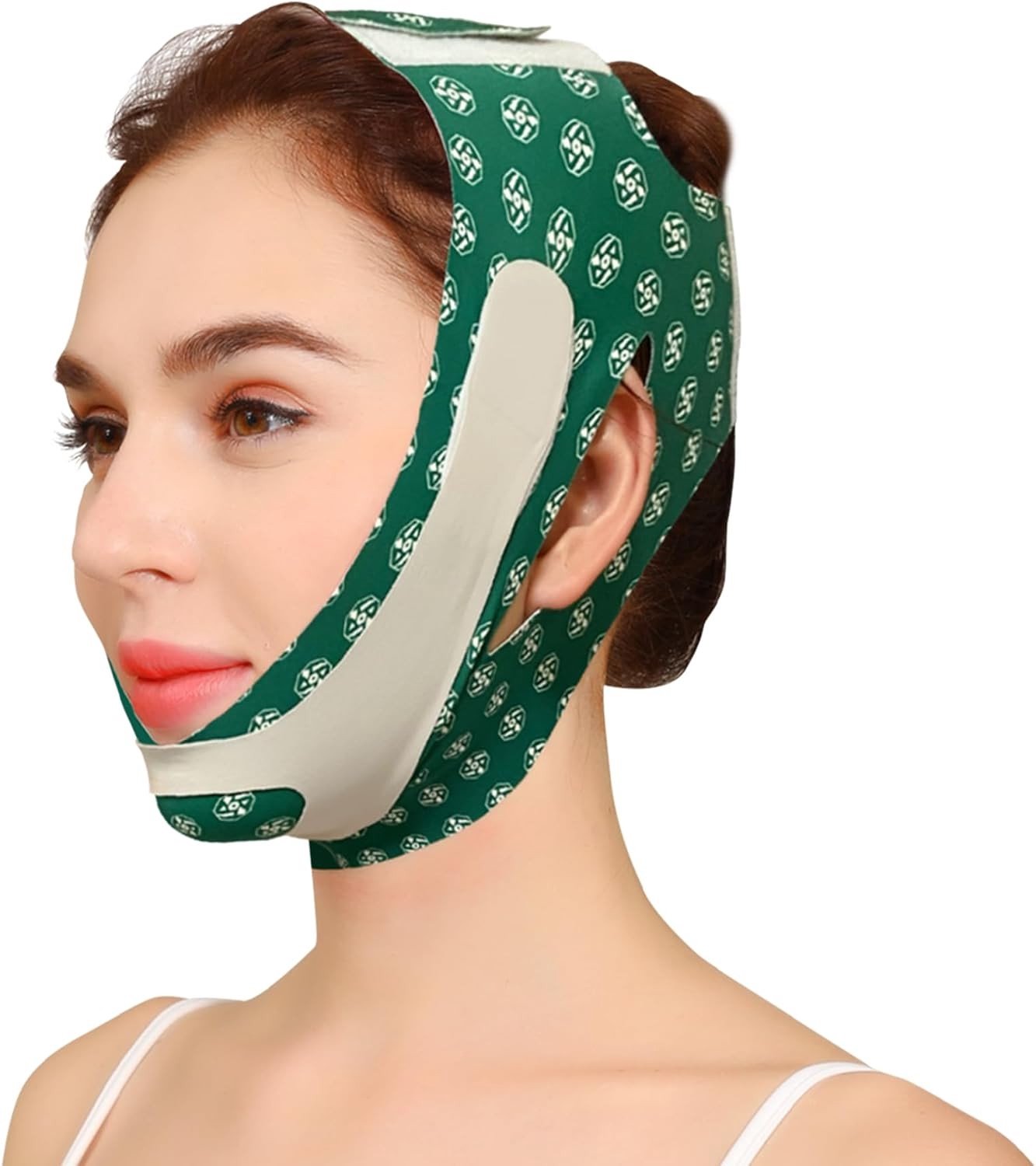 Herbruikbaar V-Line Gezichtsmasker - Groen - Ergonomisch en Ademend - Voor Versteviging van Gezichtscontouren