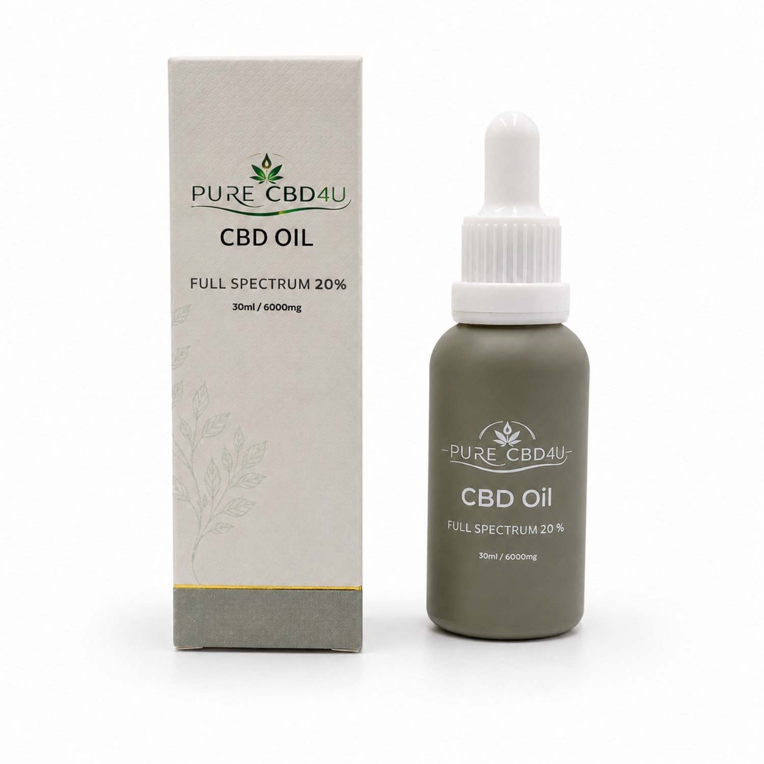 PureCBD4U CBD Olie 20% – Full Spectrum – 6000 mg CBD – 30 ml