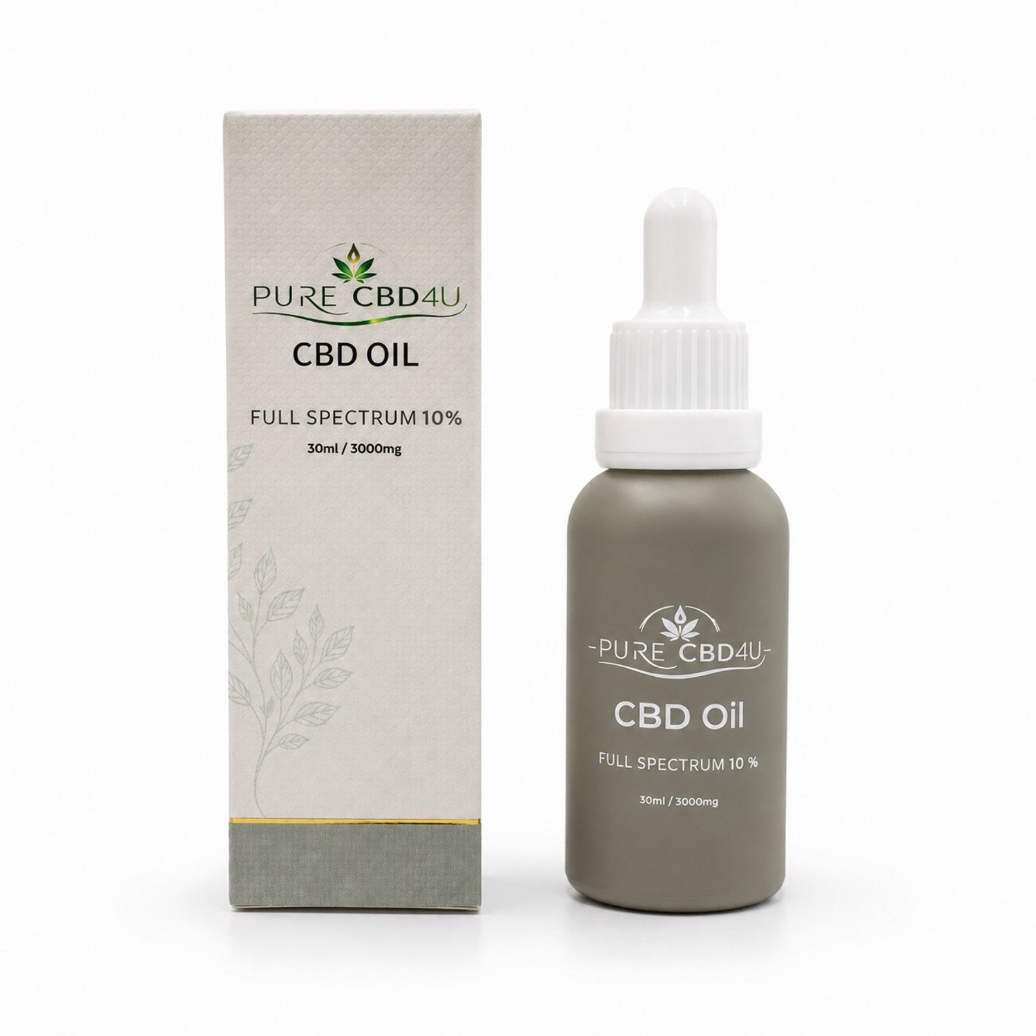 PureCBD4U CBD Olie 10% – Full Spectrum CBD Olie – 3000 mg CBD – 30 ml