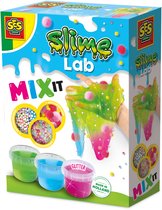 SES Creative Slime Lab Slijm Mix it met Kralen en Pompons - 3 x 120 g - Vanaf 3 Jaar - Schoencadeautjes Sinterklaas